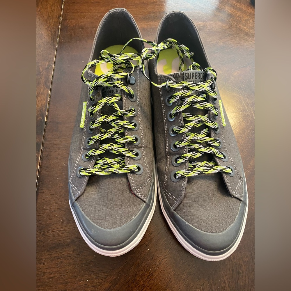 Super Dry grey/green men’s canvas sneaker size 10